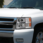 Spec-D 07-14 Silverado 2500HD 3500HD Headlights LED Bar Chrome