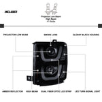 Spec-D 14-15 Silverado Projector Headlights U-Bar LED Black Smoke