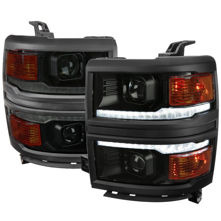 Spec-D 14-15 Silverado 1500 Sequential Headlights Black/Smoked