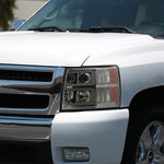 Spec-D 07-13 Silverado Pro Headlights LED Bar Chrome Smoked