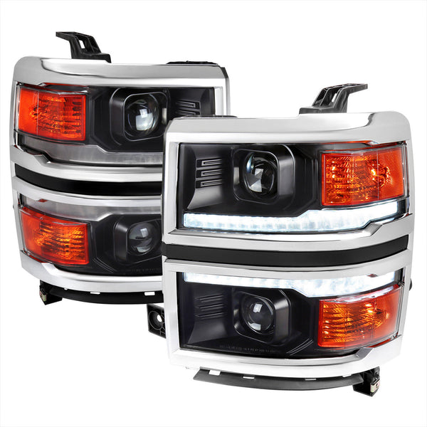 Spec-D 14-15 Silverado 1500 Projector Headlights Sequential Chrome