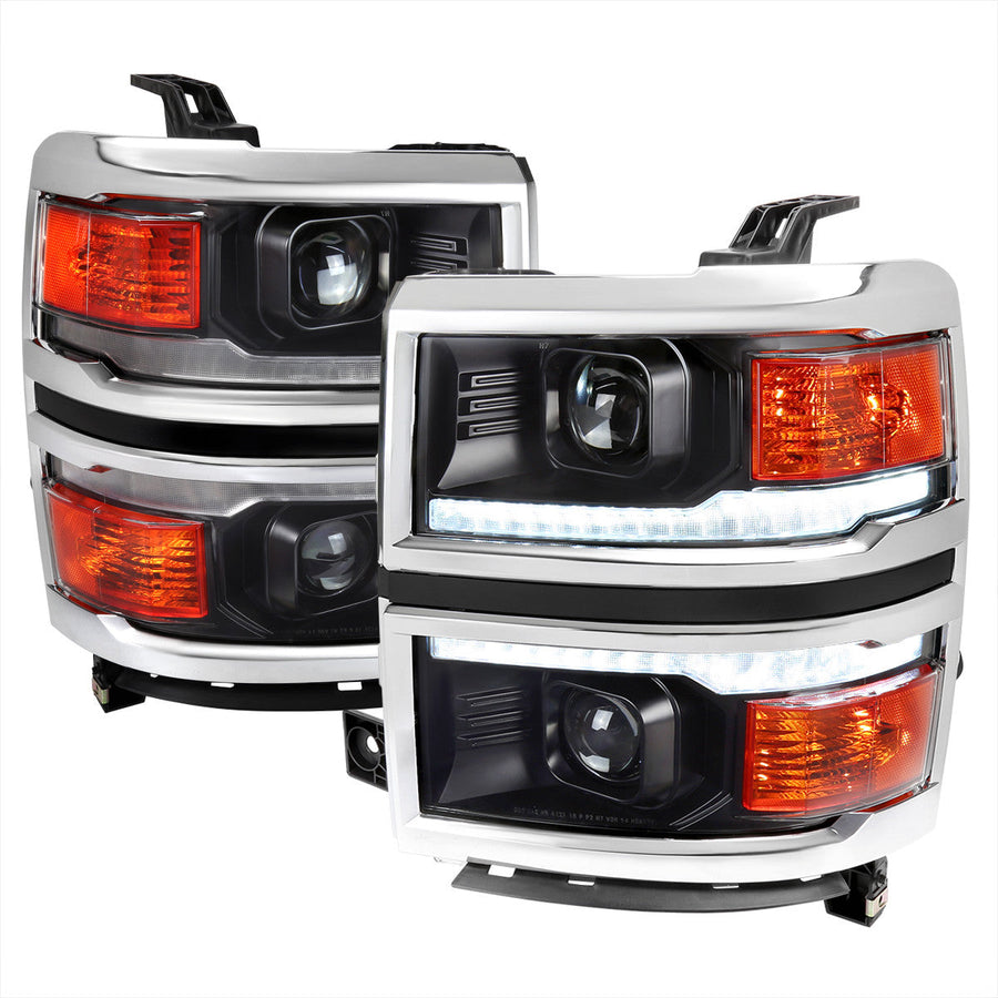 Spec-D 14-15 Silverado 1500 Projector Headlights Sequential Chrome