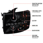 Spec-D 07-13 Chevy Silverado Headlights Smoked Black