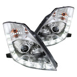 Spec-D 06-09 Nissan 350Z Headlights Projector LED Strip Matte Black