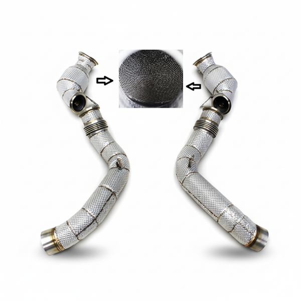 Stainless Catted Downpipe Heat Shield for BMW M5 F90 4.4T