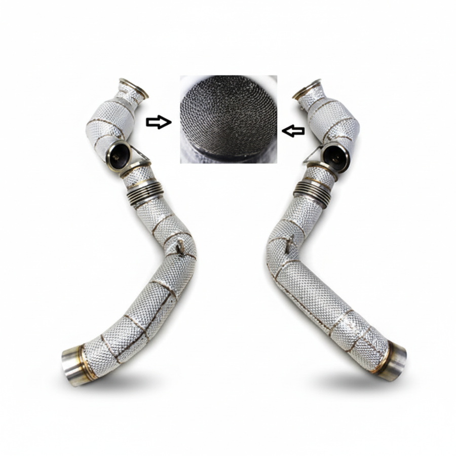 Stainless Catted Downpipe Heat Shield for BMW M5 F90 4.4T