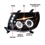 Spec-D 05-11 Tacoma Dual Halo Projector Headlights Black/Smoked