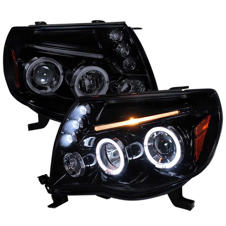 Spec-D 05-11 Tacoma Dual Halo Projector Headlights Black/Smoked