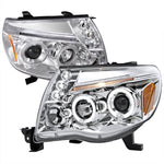 Spec-D 05-11 Tacoma Dual Halo Projector Headlights Chrome