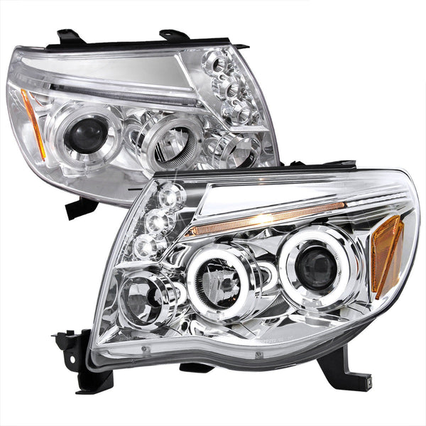 Spec-D 05-11 Tacoma Dual Halo Projector Headlights Chrome