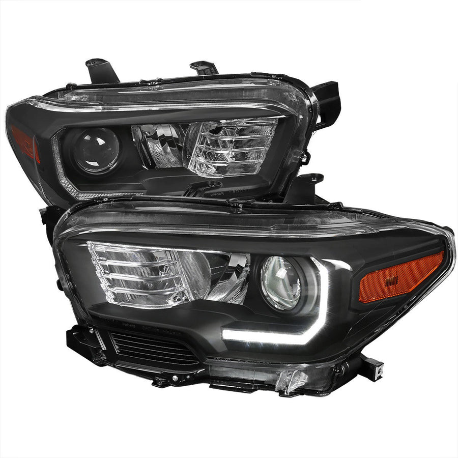 Spec-D 16-23 Toyota Tacoma Headlights LED Bar Projector Matte Black