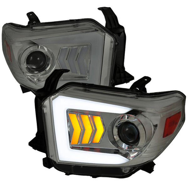 Spec-D 14-21 Tundra Projector Headlights SEQ LED Chrome Smoked