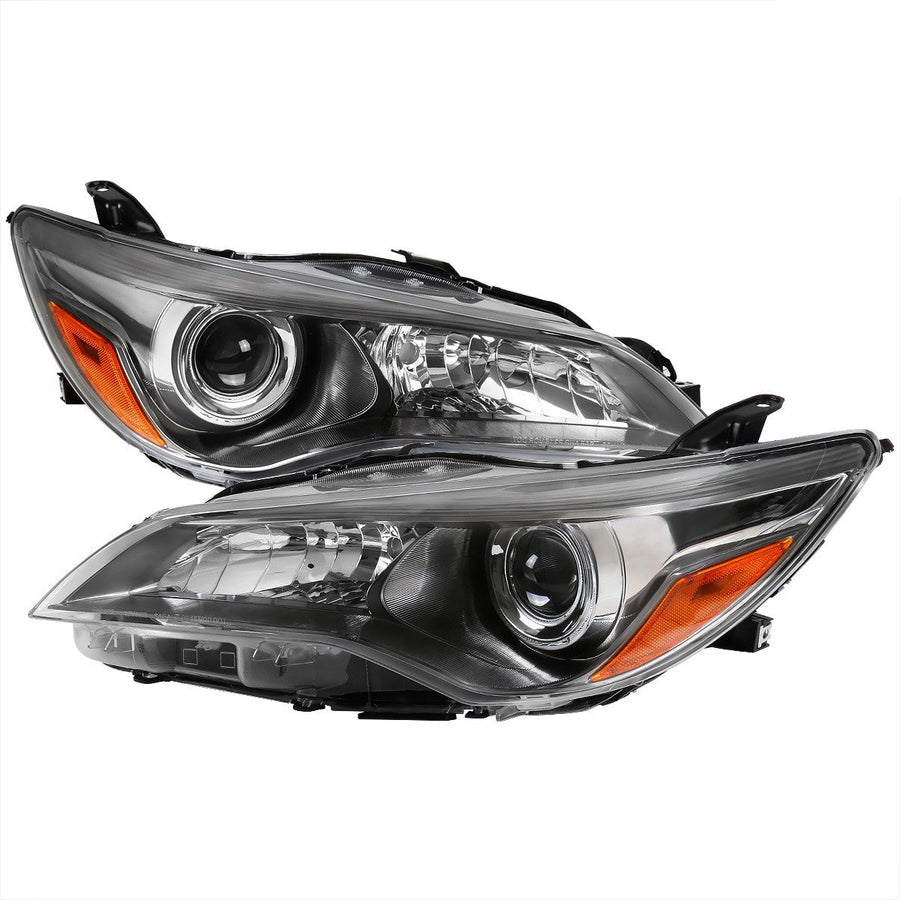 Spec-D 15-17 Toyota Camry Headlights Projector Gunmetal Clear Amber