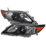 Spec-D 10-11 Toyota Camry Headlights Projector Matte Black/Clear Amber
