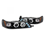 Spec-D 93-97 Toyota Corolla Halo Projector Headlights Black