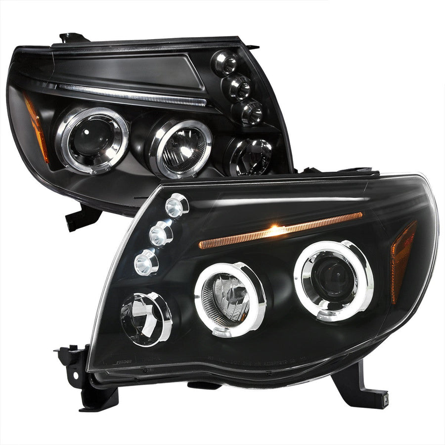 Spec-D 05-11 Toyota Tacoma Halo Projector Headlights Black
