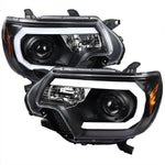 Spec-D 12-15 Toyota Tacoma Pro Headlights LED Bar Black