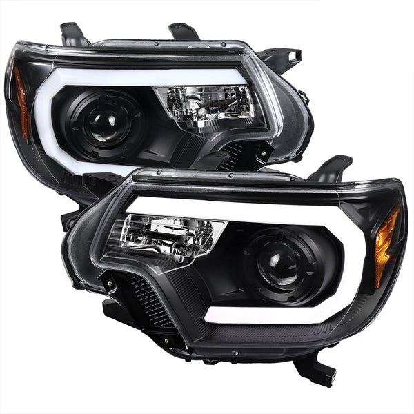 Spec-D 12-15 Toyota Tacoma Pro Headlights LED Bar Black