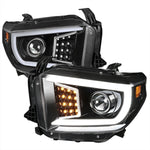 Spec-D 14-21 Tundra Projector Headlights LED Bar Black