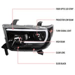 Spec-D 07-13 Tundra/08-17 Sequoia Headlights LED C-Bar Black