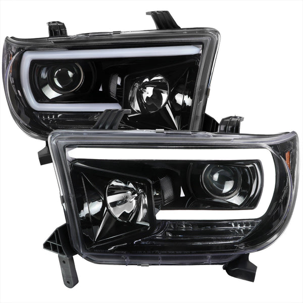 Spec-D 07-13 Tundra/08-17 Sequoia Headlights LED C-Bar Black