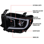 Spec-D 14-21 Tundra Projector Headlights LED C-Bar Black/Smoke