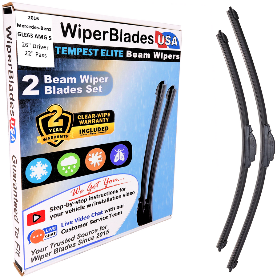 2016 Mercedes-Benz GLE63 AMG S Wiper Blades w/2yr Warranty (Set of 2) Wipers