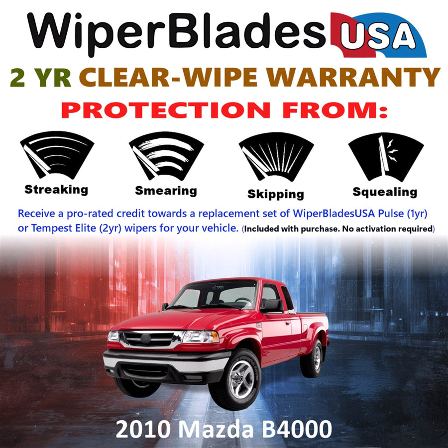 2010 Mazda B4000 Wiper Blades Set w/2yr Warranty (Set of 2) Tempest Elite Wipers