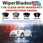 2016 Fiat 500 Wiper Blades Set w/1yr Wear Warranty (Set of 2) Pulse Beam Wipers