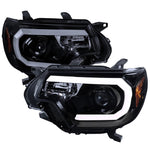 Spec-D 12-15 Tacoma Projector Headlights LED Bar Black Smoked