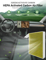 Activated Carbon Cabin Air Filter for Model 3 & Model Y | PM2.5 HEPA (2-Pack)