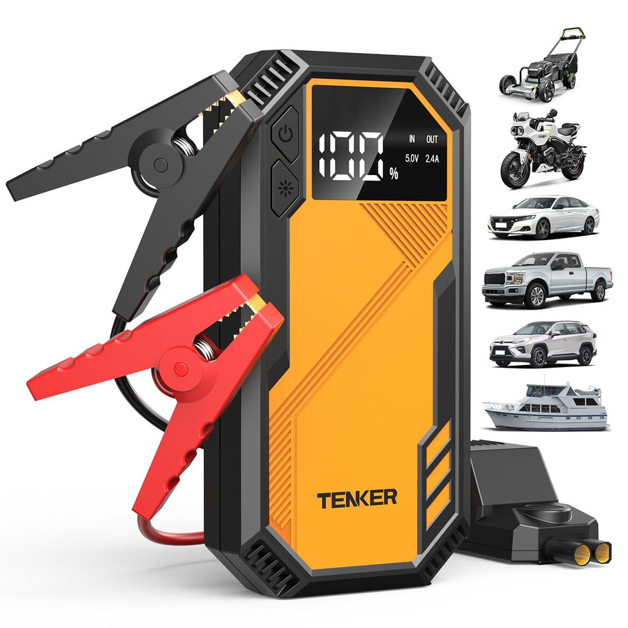 5000A Car Jump Starter 7.2L Gas or 6.5L Diesel 44.4W Portable Power Bank LED Flashlight 12V Jumper Box 10 Protections Built in Comprehensive Protection