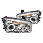 Spec-D 05-10 Dodge Charger Halo Projector Headlights Chrome