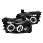 Spec-D 05-10 Dodge Charger Halo Projector Headlights Black
