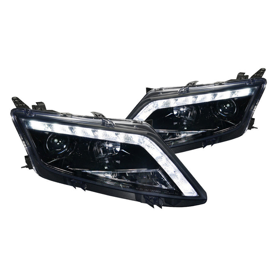 Spec-D 10-12 Ford Fusion Projector Black Headlights Smoked Lens