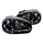 Spec-D 99-06 VW Golf GTI R32 Headlights R8 LED Strip Matte Black