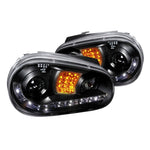 Spec-D 99-06 VW Golf GTI R32 Headlights R8 LED Strip V2 Black