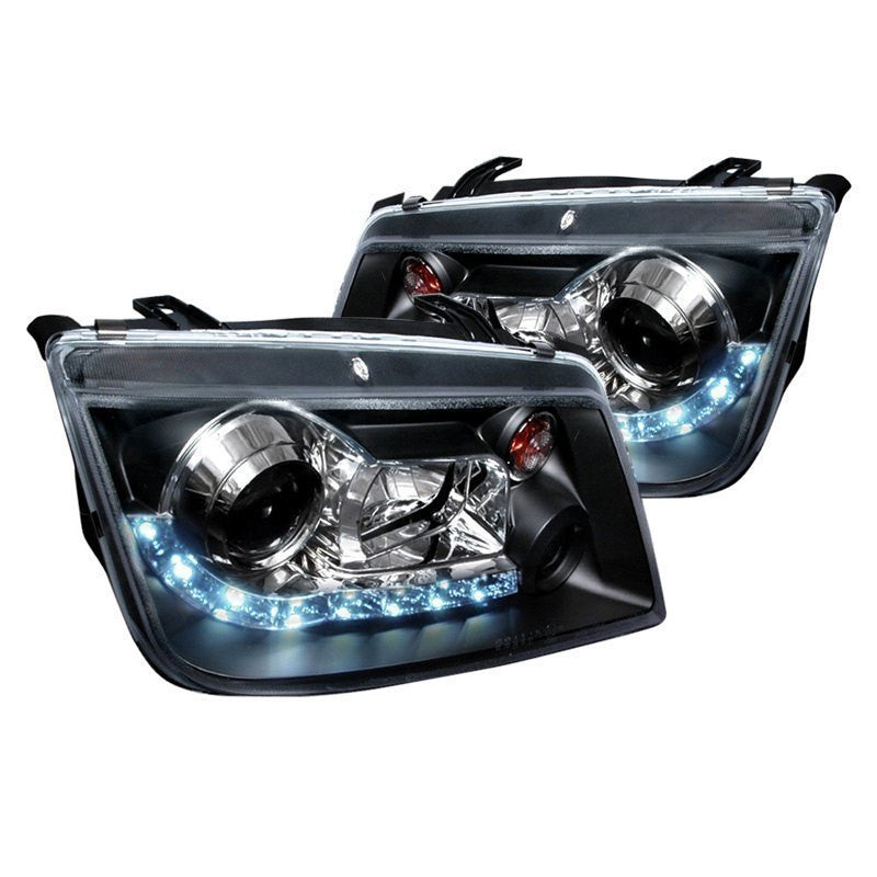 Spec-D 99-05 VW Jetta Mk4 Headlights Halo Projector LED Strip Black
