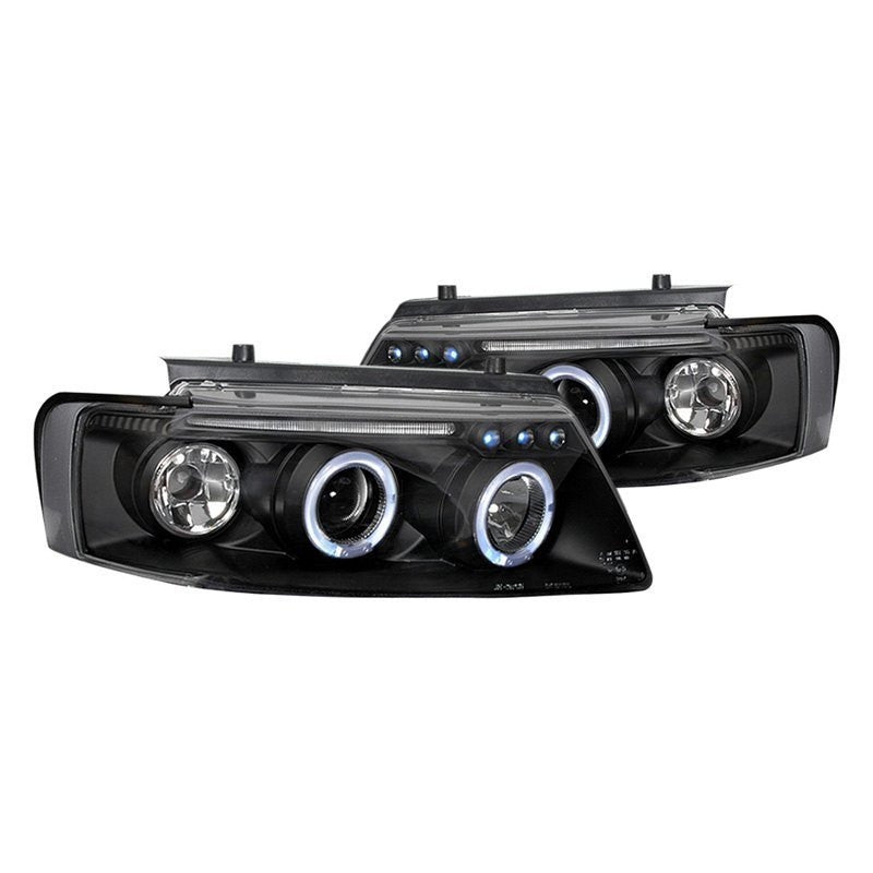 Spec-D 97-00 VW Passat Headlights Dual Halo Projector LED DRL Black