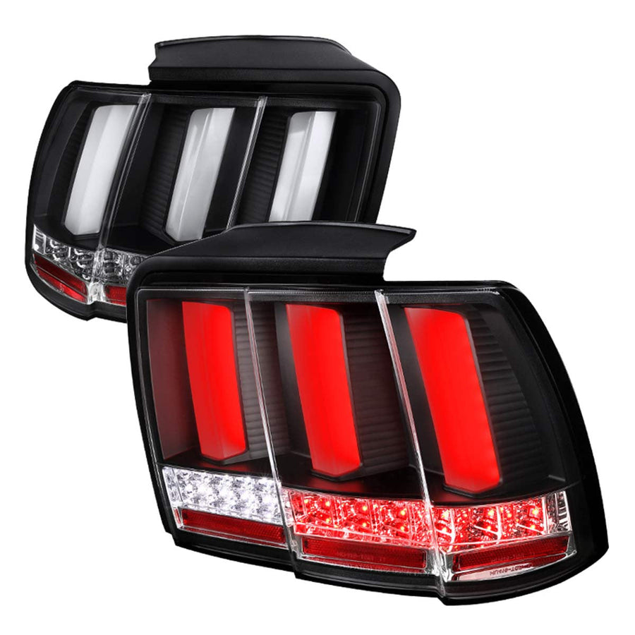 Spec-D 99-04 Ford Mustang SEQ LED Tail Lights Black
