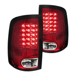Spec-D 09-18 Ram 1500 LED Tail Lights Chrome/Red Lens (White Bar)
