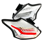 Spec-D 15-19 Ford Focus Hatchback LED Tail Lights Chrome/Clear