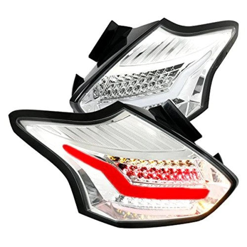 Spec-D 15-19 Ford Focus Hatchback LED Tail Lights Chrome/Clear